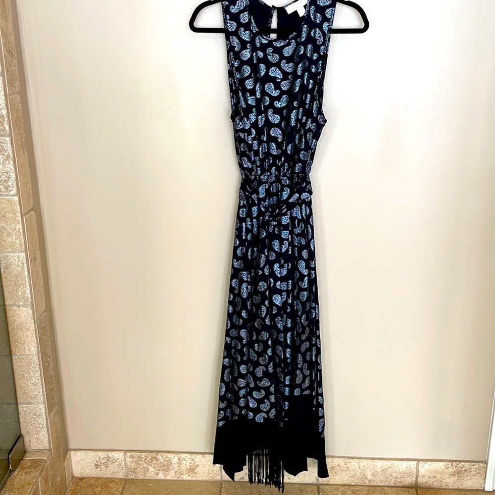 Michael Kors silver/black paisley dress Brand New